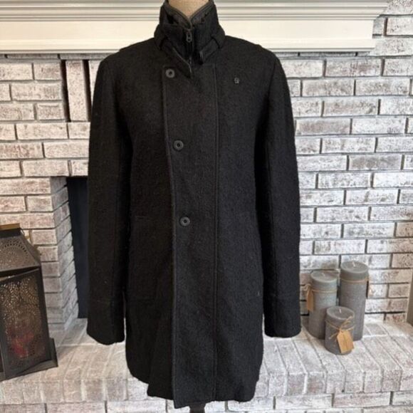 G-Star Raw Women's Wool Lined Relax Trench Overcoat Jacket Charcoal Gray Large - Picture 2 of 16